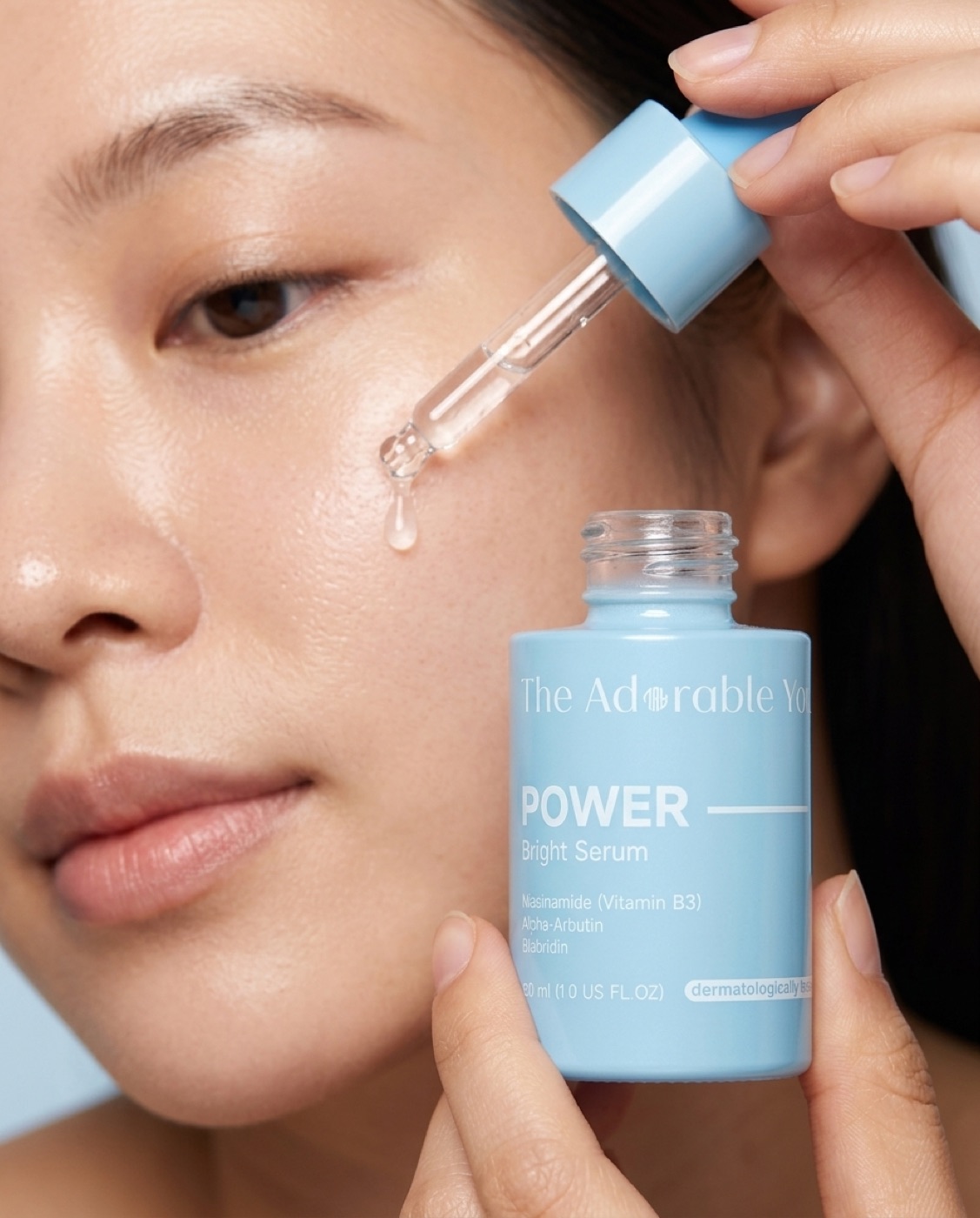 POWER serum applied to skin