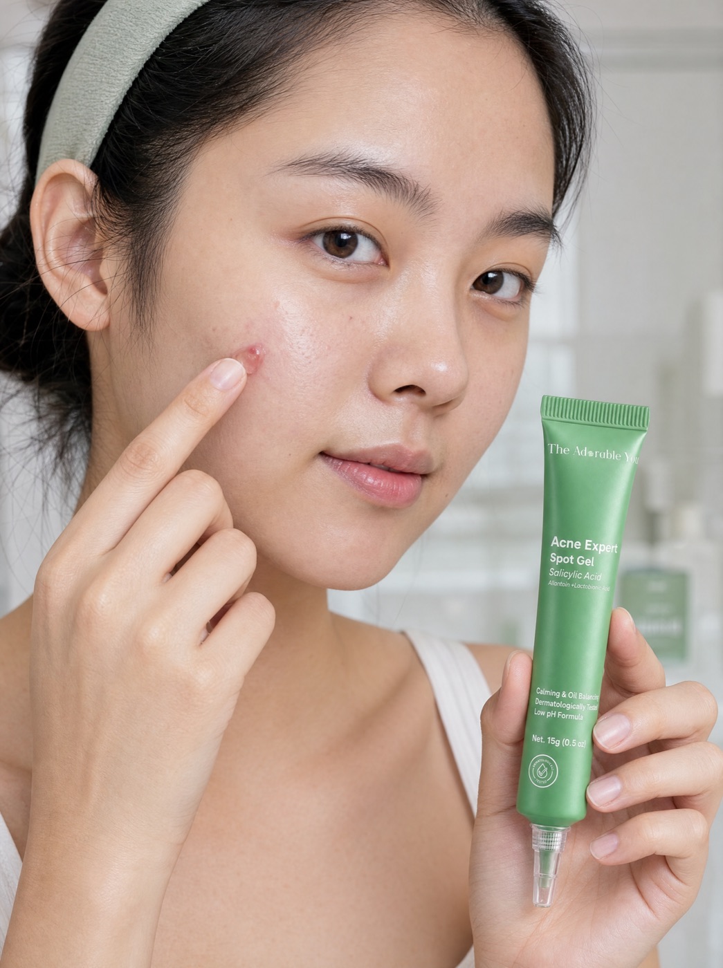Acne Expert Spot Gel applied to a blemish